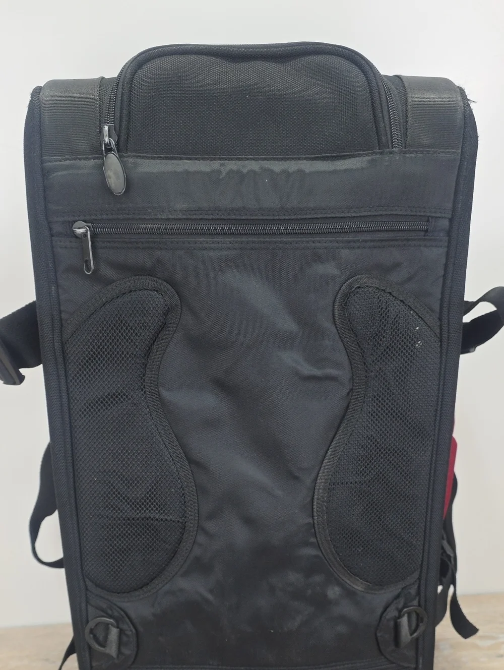 ​Eddie Bauer Burgundy Red Drop-Bottom Rolling Duffel Bag Suitcase Travel Luggage